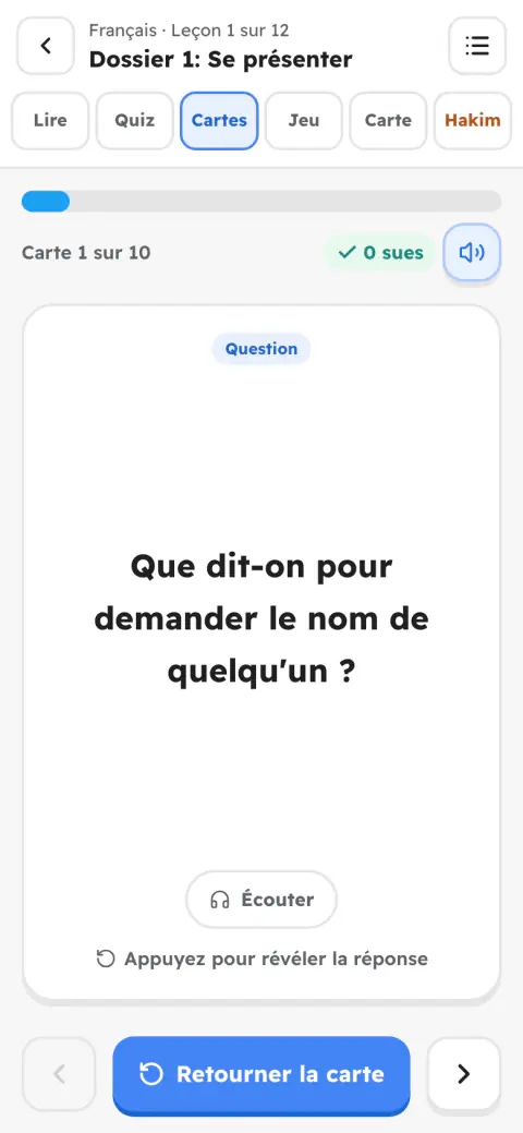 Capture d’écran de Koutouf : Cartes de révision
